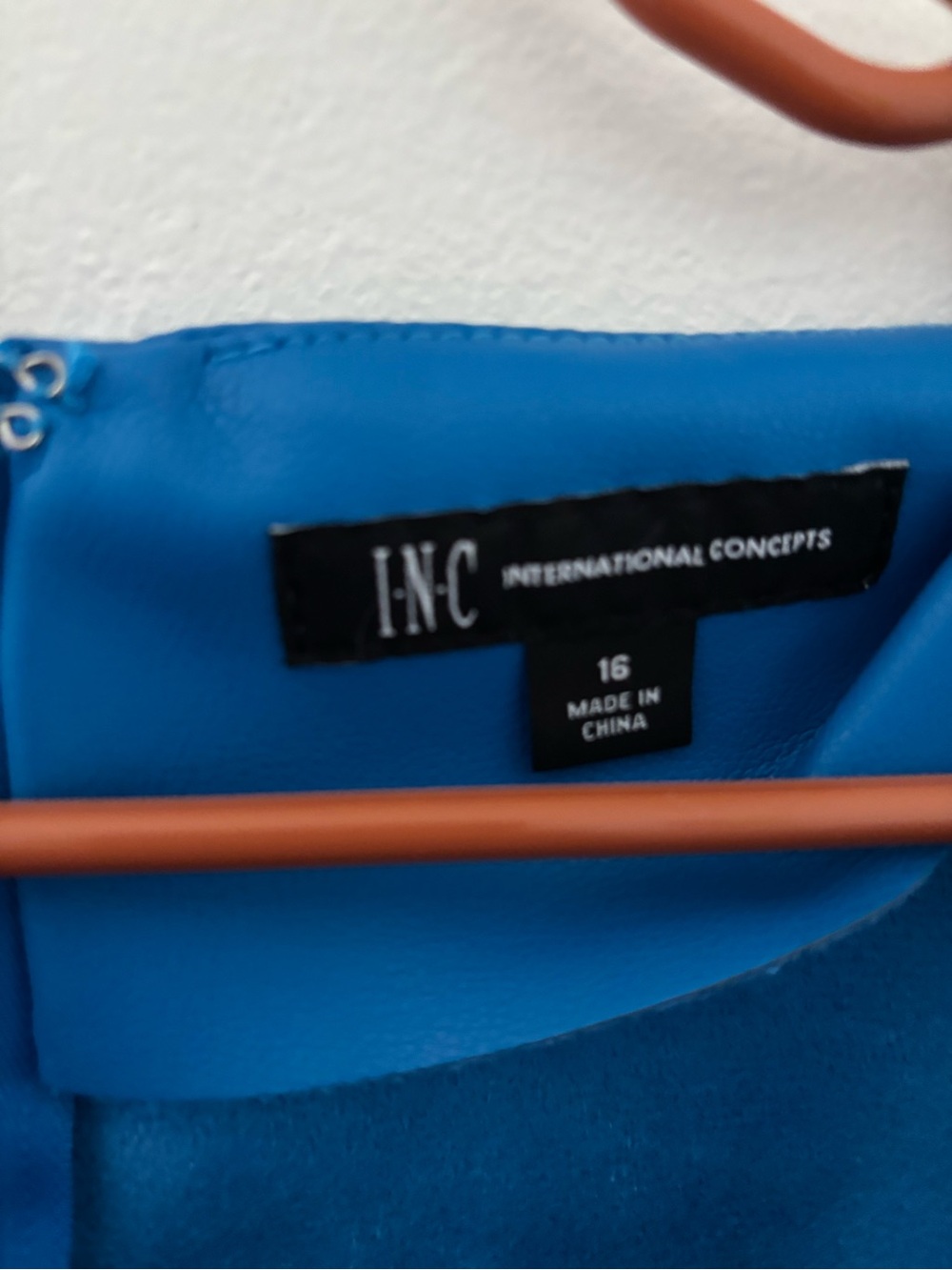 International Concepts INC Blue Wrap Pencil Skirt with Side Bow and Too - Picture 2 of 8